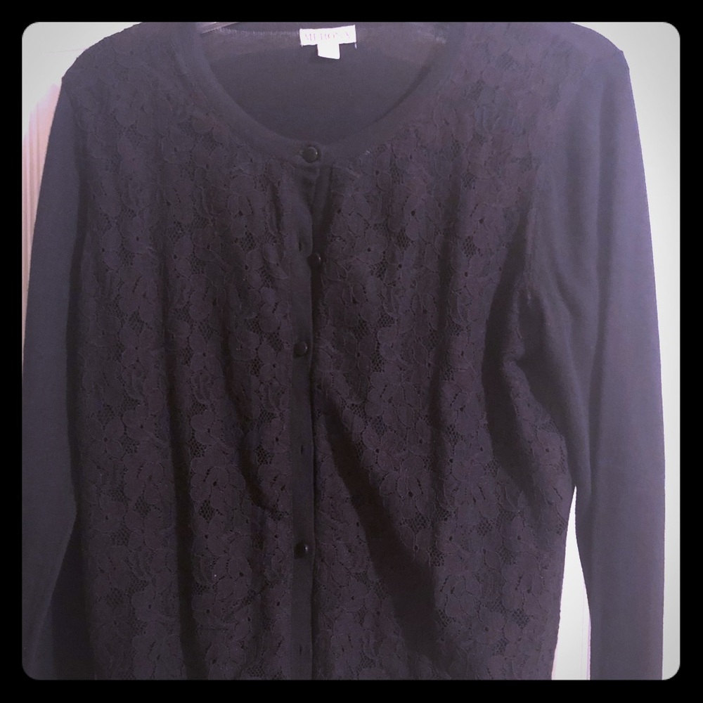 Black Lace Detailed Cardigan